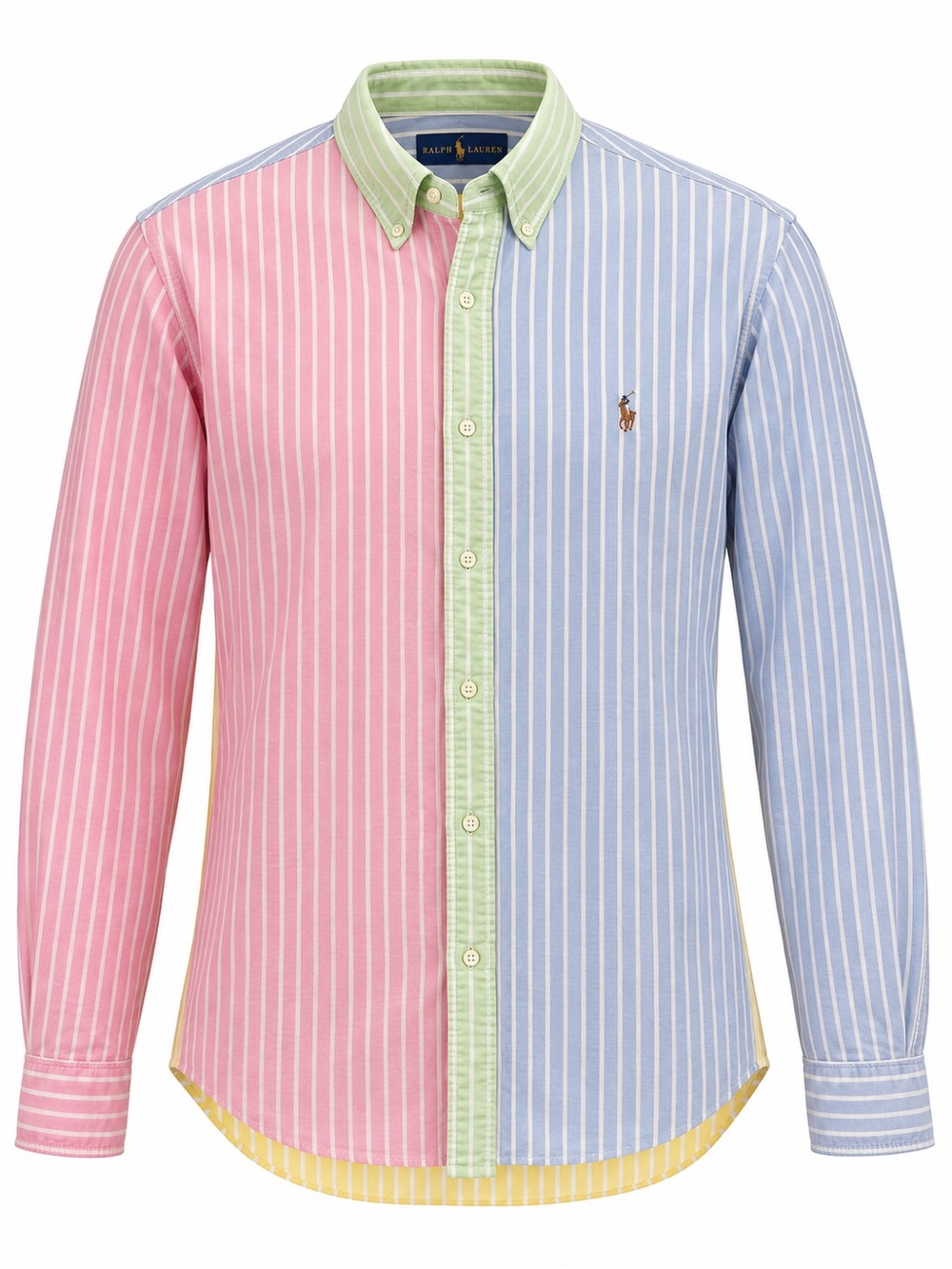Polo Ralph Lauren Classic Fit Oxford Fun Shirt Pastel Colorblock Cotton XL